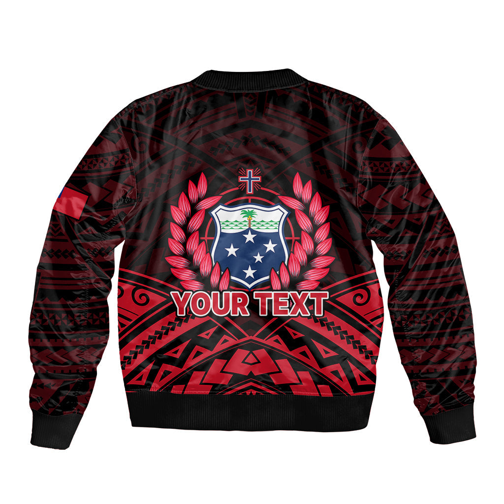(Custom Personalised) Samoa Independence Day Bomber Jacket Ulafa Polynesian Unique Red No2