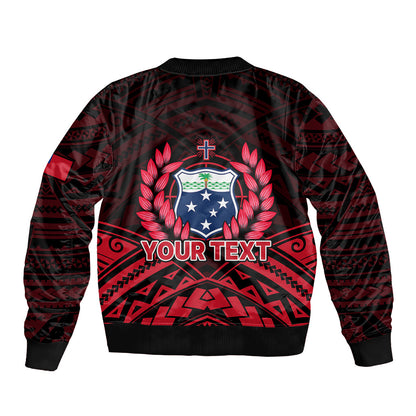 (Custom Personalised) Samoa Independence Day Bomber Jacket Ulafa Polynesian Unique Red No2