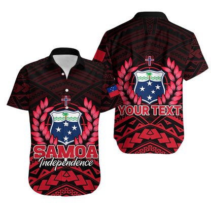 Custom Personalised Samoa Independence Day Hawaiian Shirt Ulafa Polynesian Unique Red No2