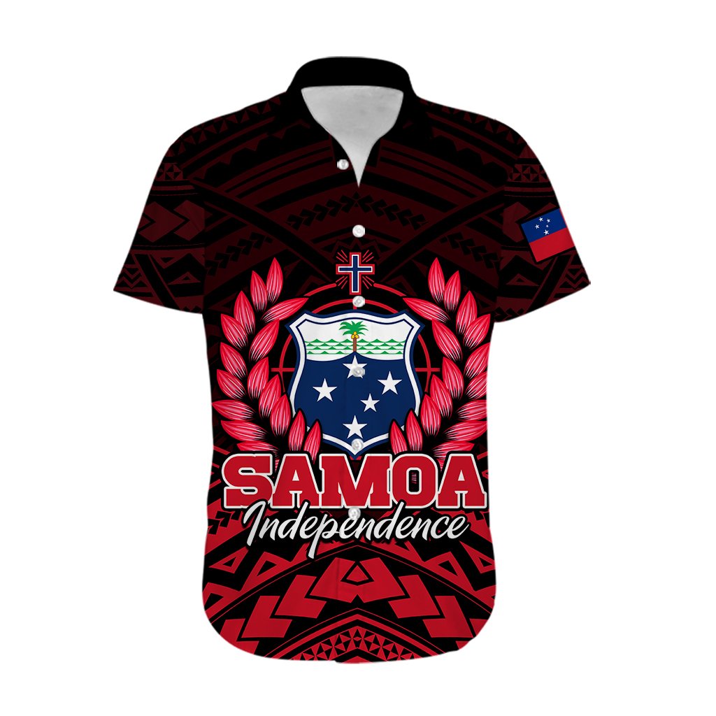 Custom Personalised Samoa Independence Day Hawaiian Shirt Ulafa Polynesian Unique Red No2