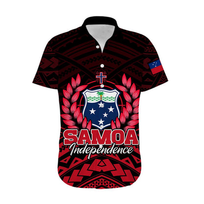 Custom Personalised Samoa Independence Day Hawaiian Shirt Ulafa Polynesian Unique Red No2