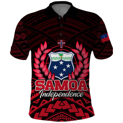 Custom Personalised Samoa Independence Day Polo Shirt Ulafa Polynesian Unique Red No2
