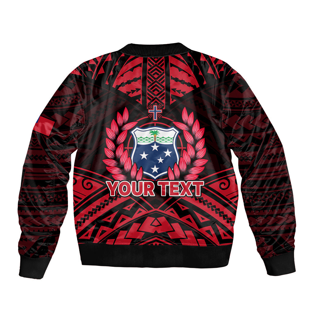 (Custom Personalised) Samoa Independence Day Bomber Jacket Ulafa Polynesian Unique Red No3