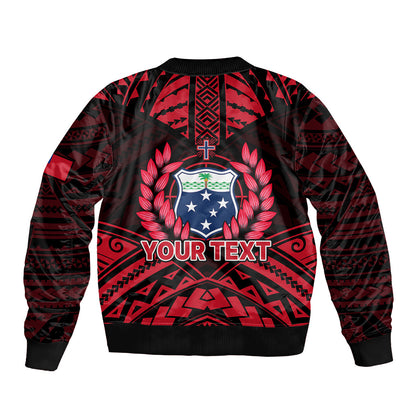 (Custom Personalised) Samoa Independence Day Bomber Jacket Ulafa Polynesian Unique Red No3