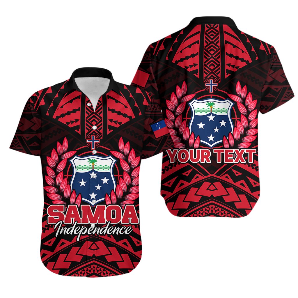 Custom Personalised Samoa Independence Day Hawaiian Shirt Ulafa Polynesian Unique Red No3