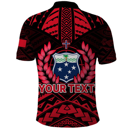 Custom Personalised Samoa Independence Day Polo Shirt Ulafa Polynesian Unique Red No3