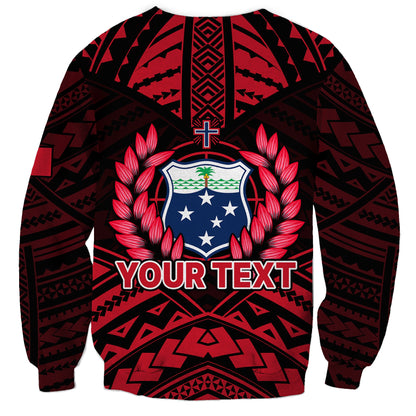 Custom Personalised Samoa Independence Day Sweatshirt Ulafa Polynesian Unique Red No3