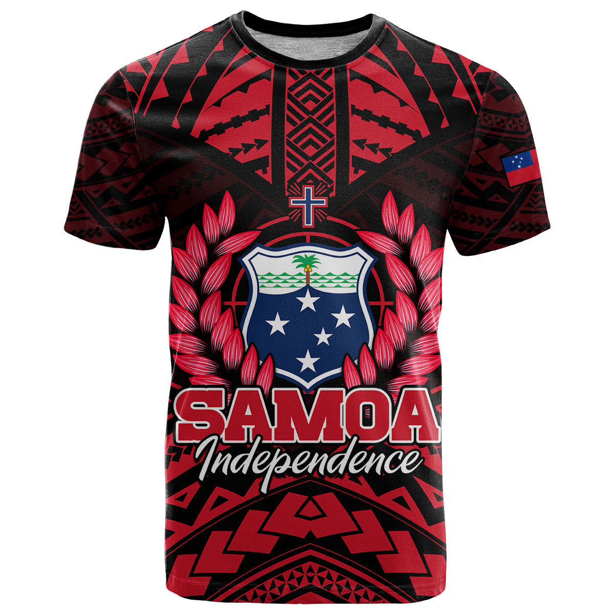(Custom Personalised) Samoa Independence Day T Shirt Ulafa Polynesian Unique Red No3