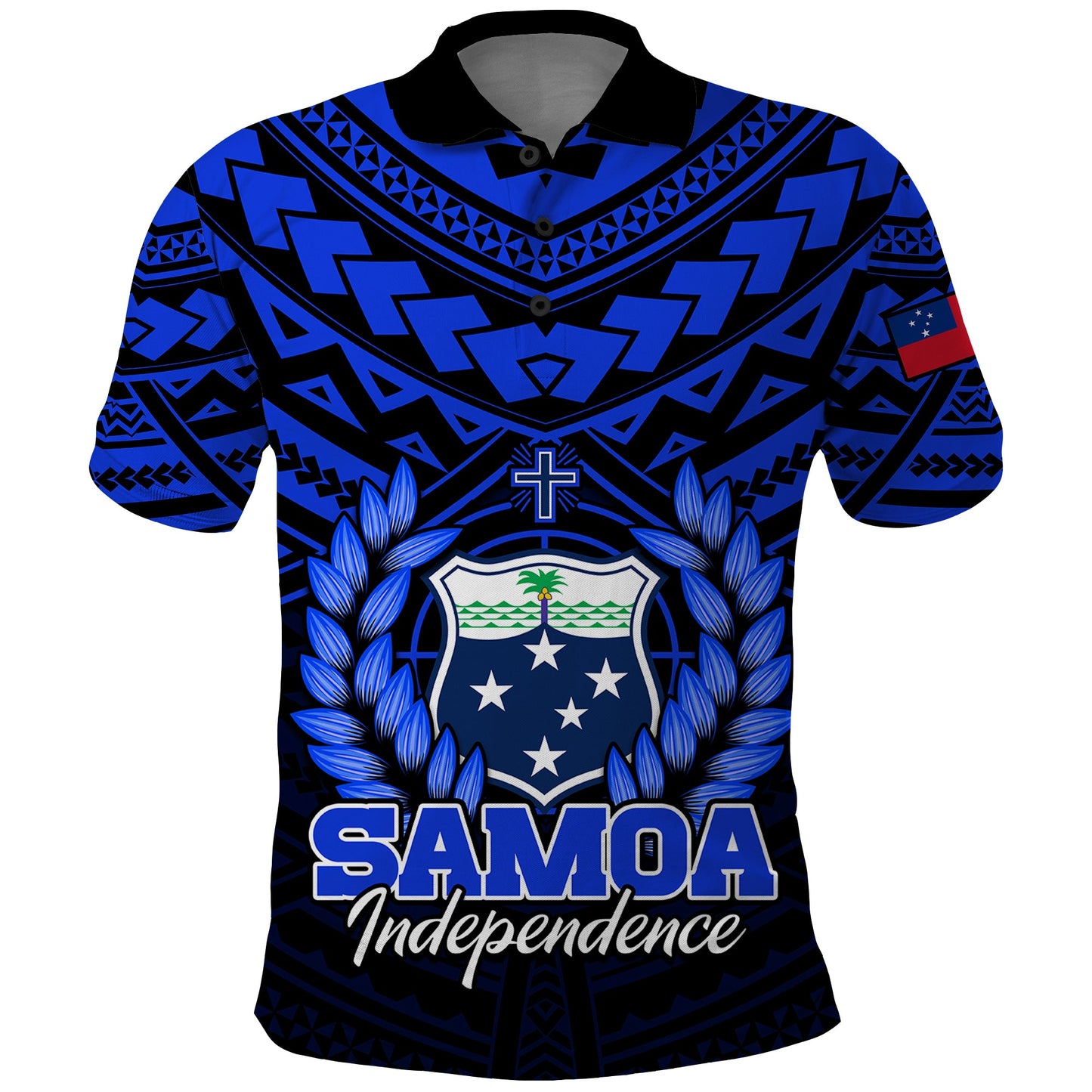 Custom Personalised Samoa Independence Day Polo Shirt Ulafa Polynesian Unique Blue No1