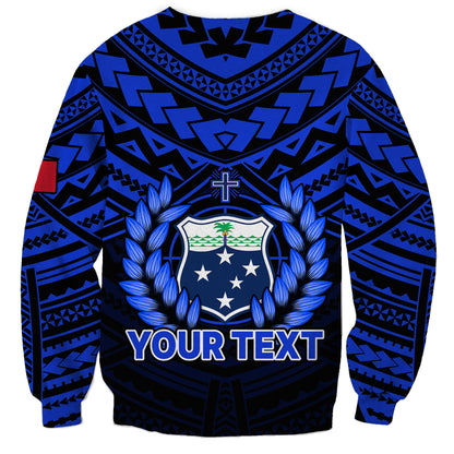 Custom Personalised Samoa Independence Day Sweatshirt Ulafa Polynesian Unique Blue No1