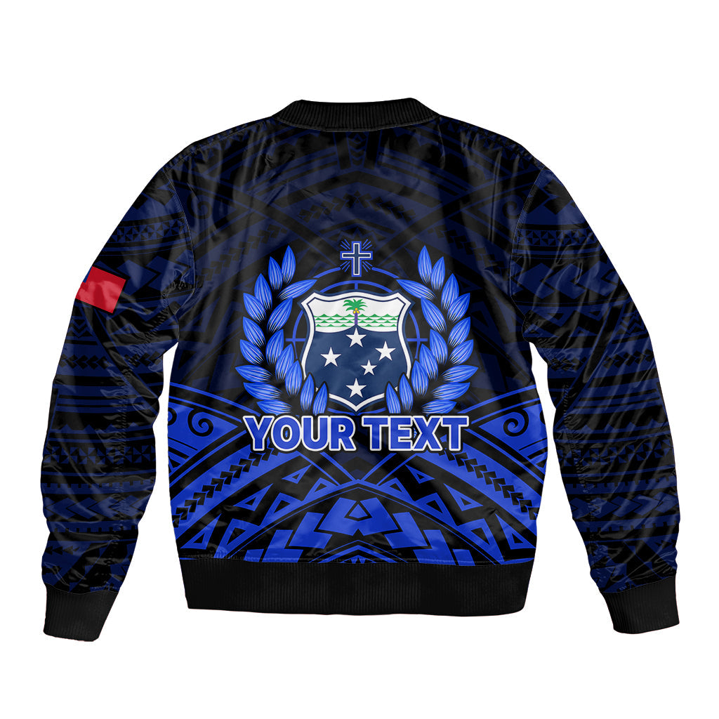 (Custom Personalised) Samoa Independence Day Bomber Jacket Ulafa Polynesian Unique Blue No2