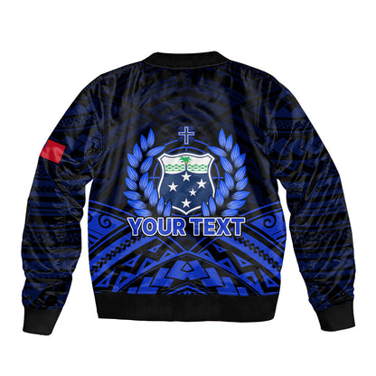 (Custom Personalised) Samoa Independence Day Bomber Jacket Ulafa Polynesian Unique Blue No2