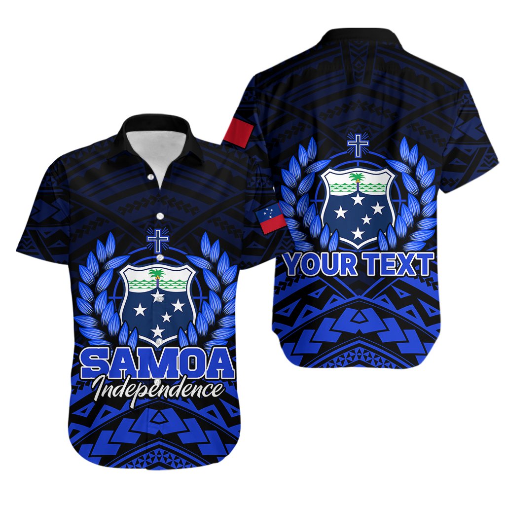 Custom Personalised Samoa Independence Day Hawaiian Shirt Ulafa Polynesian Unique Blue No2