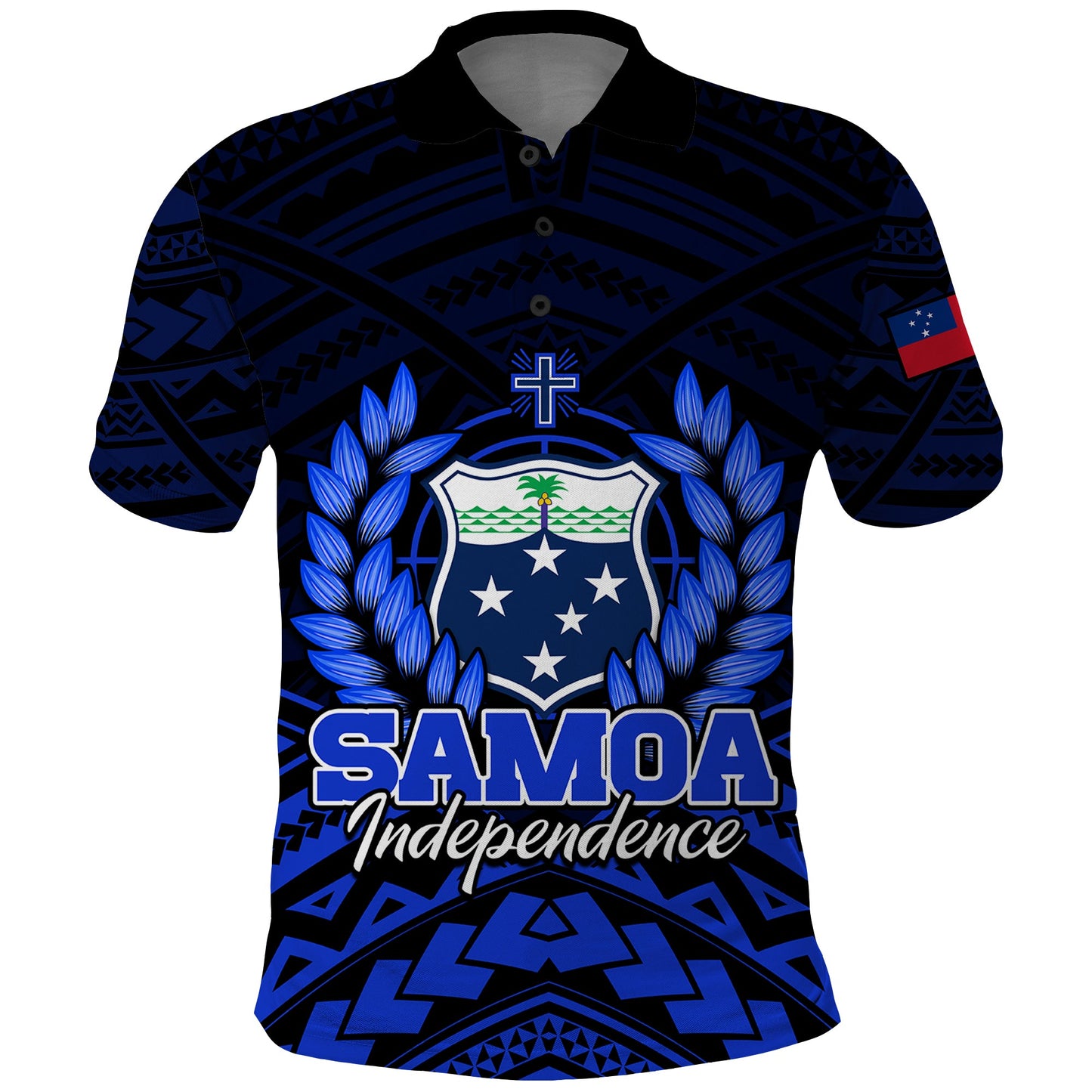 Custom Personalised Samoa Independence Day Polo Shirt Ulafa Polynesian Unique Blue No2