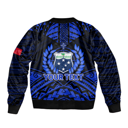 (Custom Personalised) Samoa Independence Day Bomber Jacket Ulafa Polynesian Unique Blue No3
