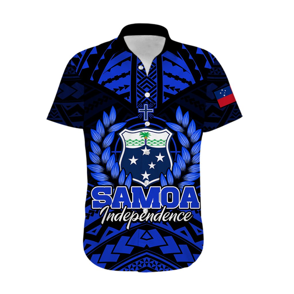 Custom Personalised Samoa Independence Day Hawaiian Shirt Ulafa Polynesian Unique Blue No3