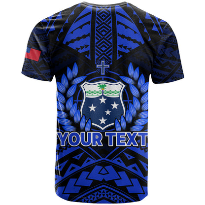 Custom Personalised Samoa Independence Day T Shirt Ulafa Polynesian Unique Blue No3