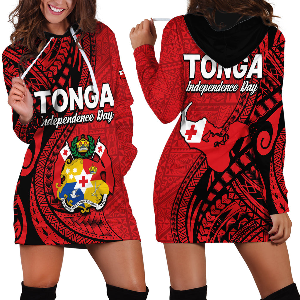 Tonga Independence Anniversary Hoodie Dress Tongan Tribal Pattern Unique Version