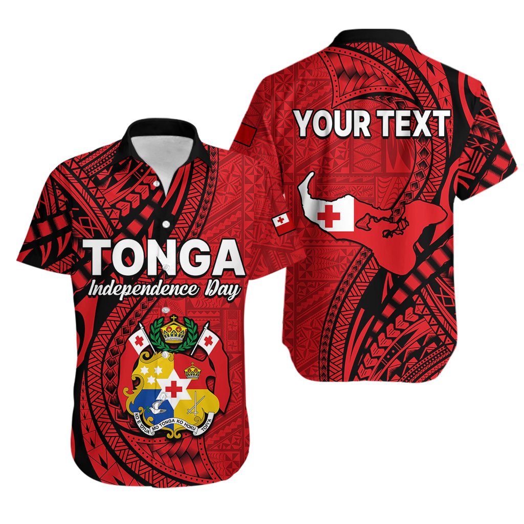 Custom Personalised Tonga Independence Anniversary Hawaiian Shirt Tongan Tribal Pattern Unique Version