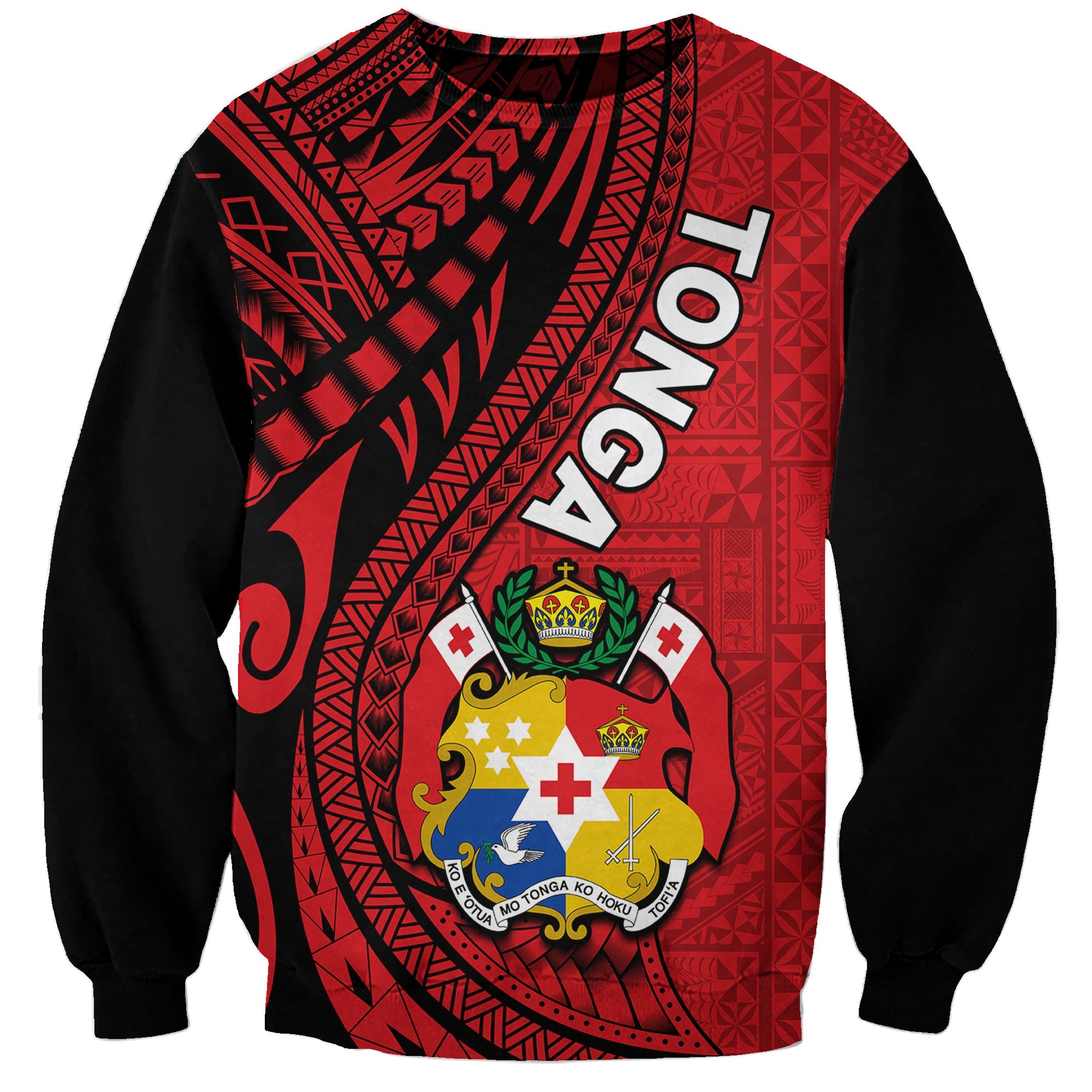 Polynesian Tonga Sweatshirt Tribal Pattern Unique Version