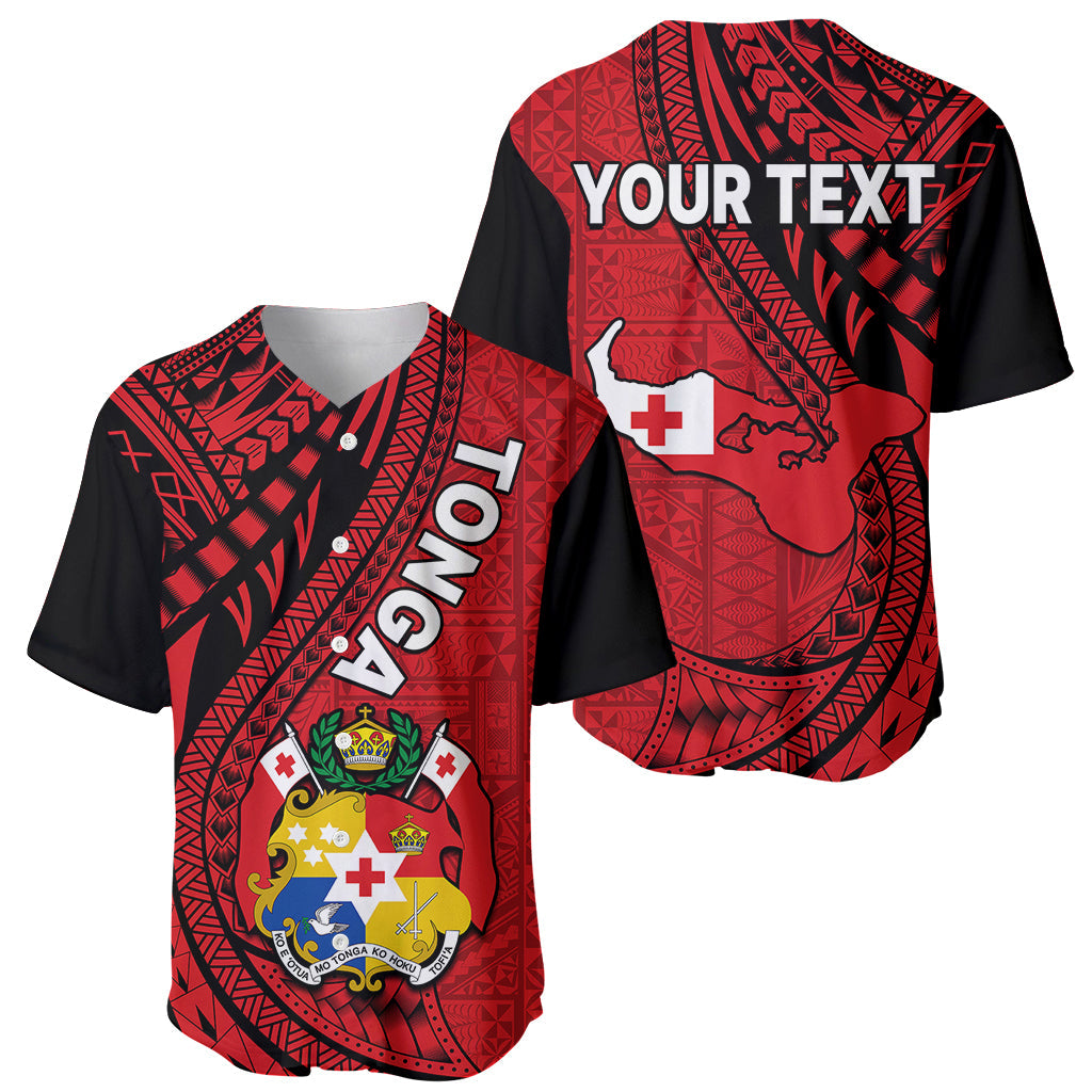 (Custom Personalised) Polynesian Tonga Baseball Jersey Tribal Pattern Unique Version