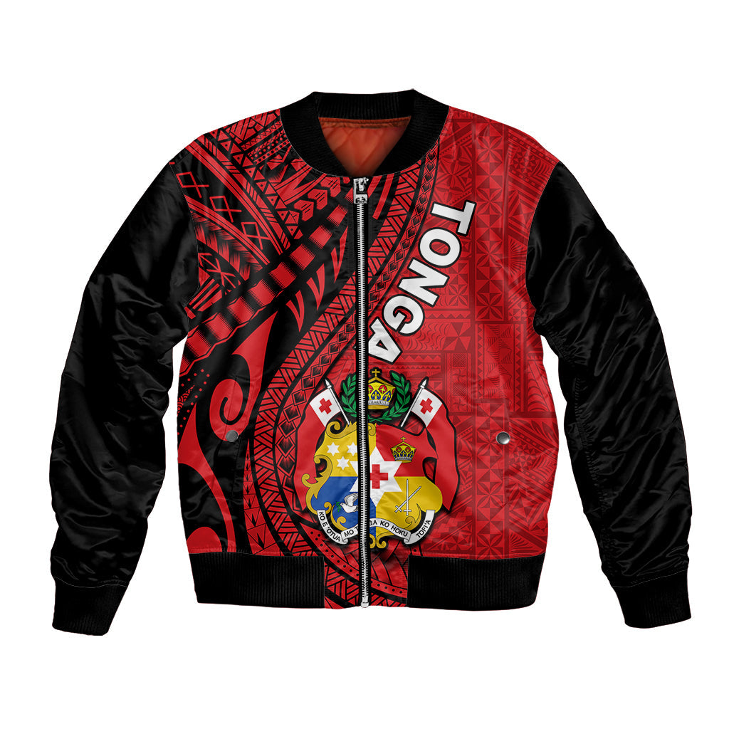 Polynesian Tonga Bomber Jacket Tribal Pattern Unique Version