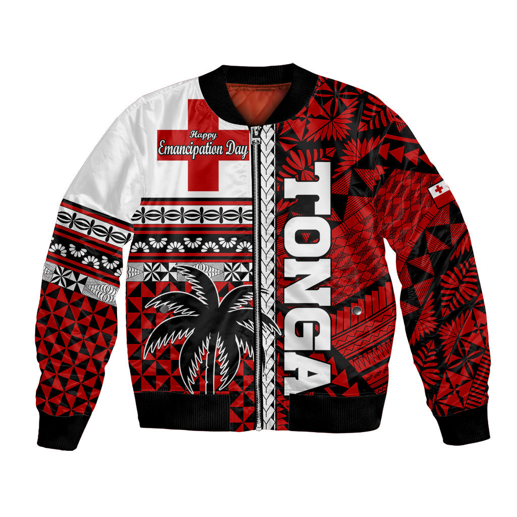 Tonga Independence Day Bomber Jacket Proud Tongan Emancipation with Kupesi Ngatu