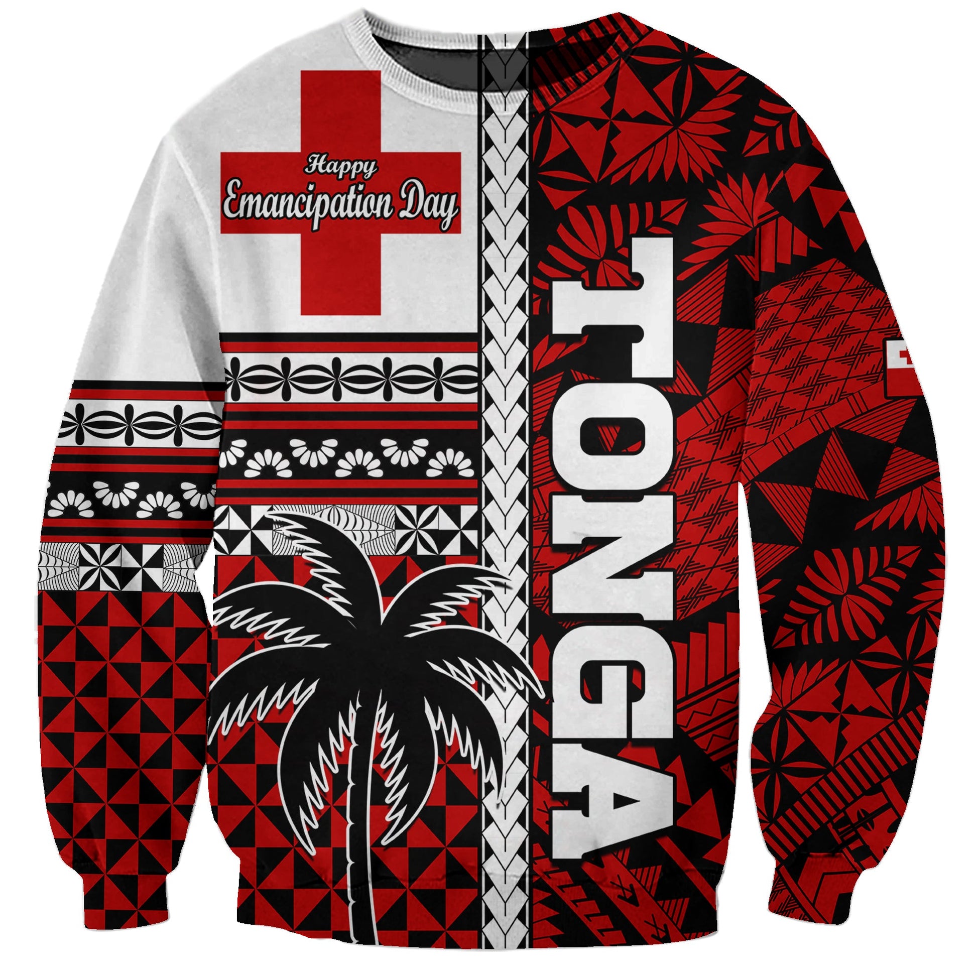 Tonga Independence Day Sweatshirt Proud Tongan Emancipation with Kupesi Ngatu