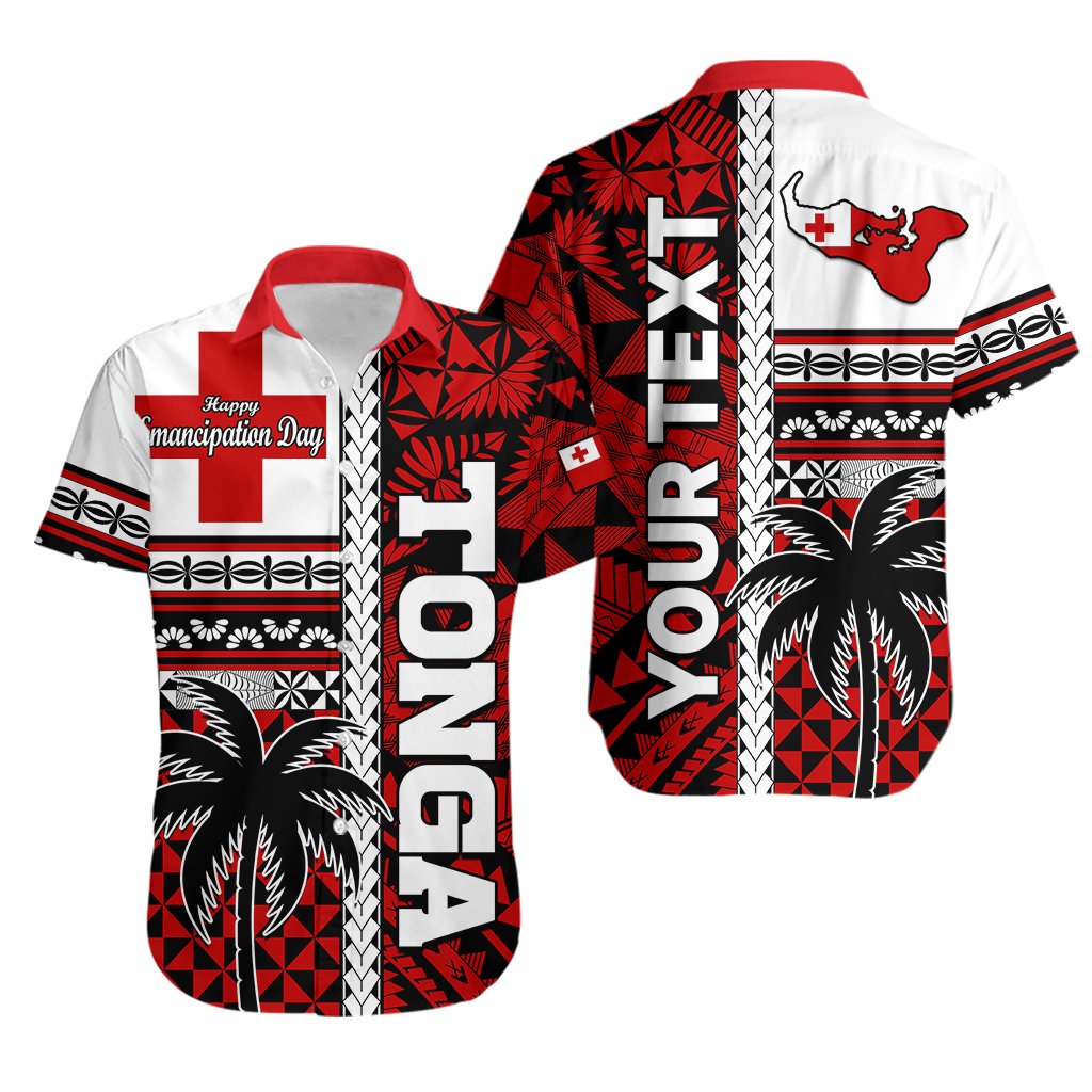 Custom Personalised Tonga Independence Day Hawaiian Shirt Proud Tongan Emancipation with Kupesi Ngatu