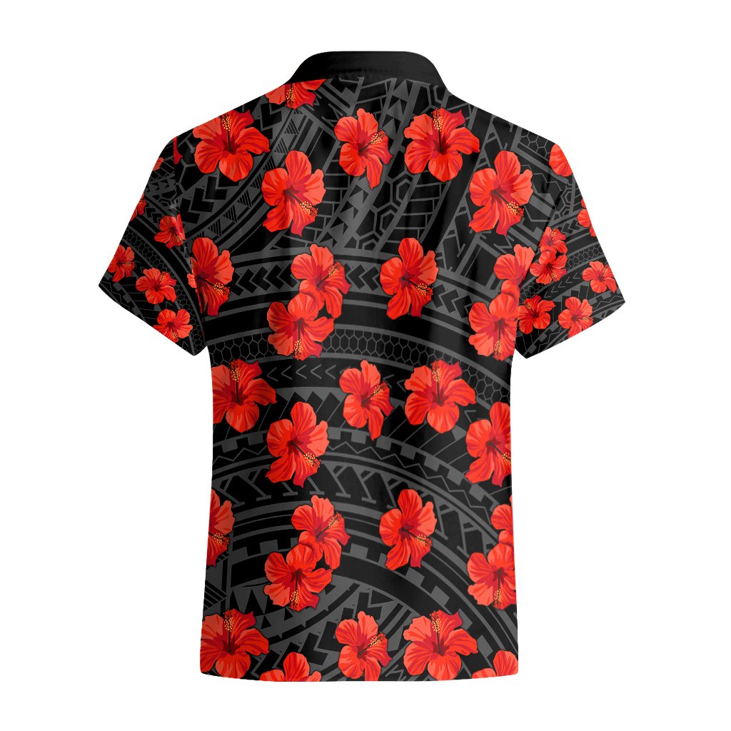 Polynesian Hawaii Style With Hibiscus Hawaiian Shirt Black