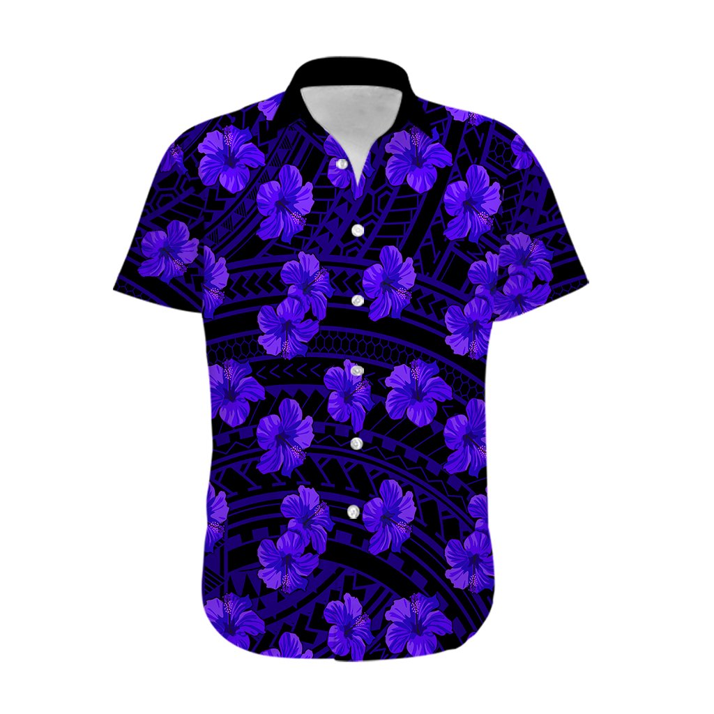 Polynesian Hawaii Style With Hibiscus Hawaiian Shirt Blue