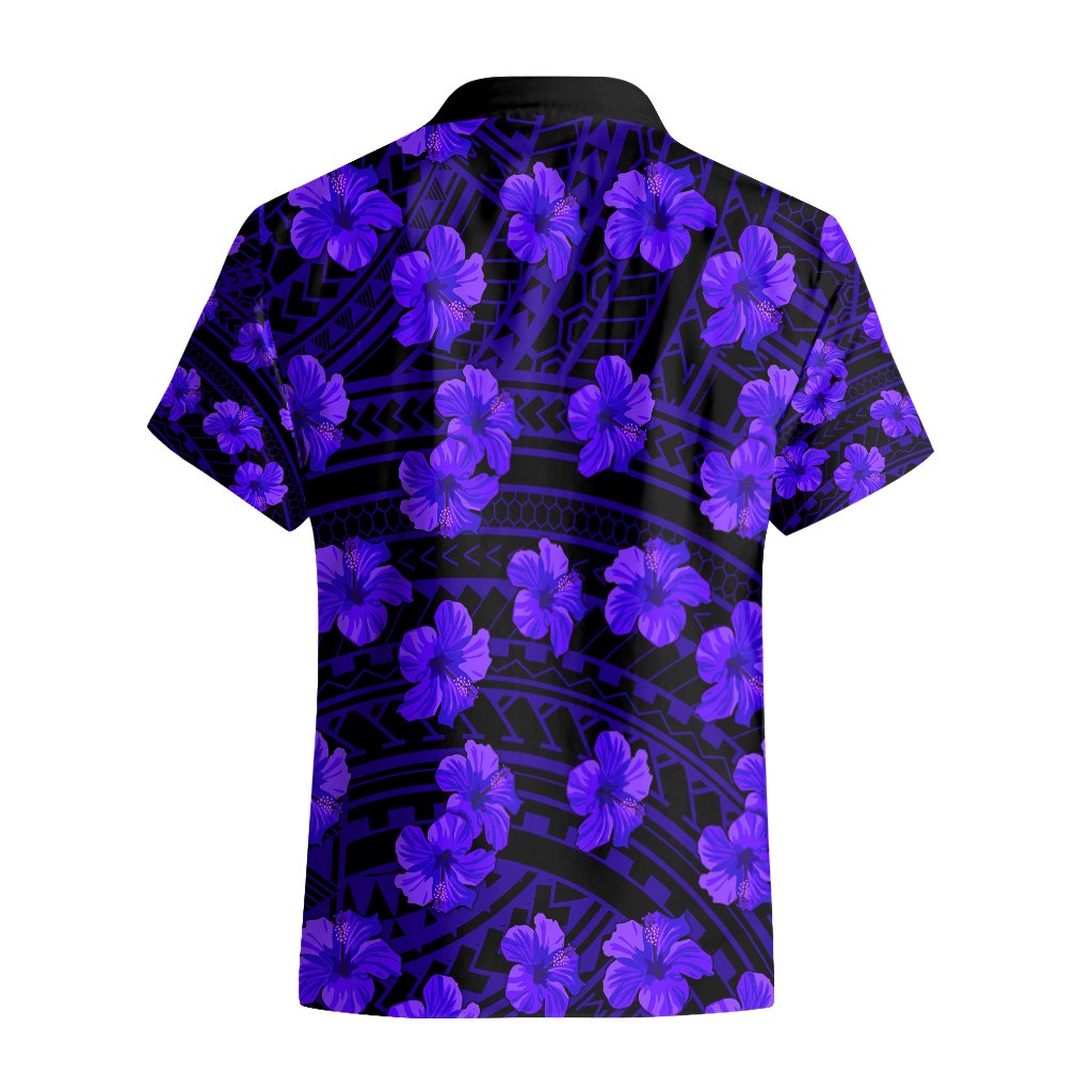 Polynesian Hawaii Style With Hibiscus Hawaiian Shirt Blue
