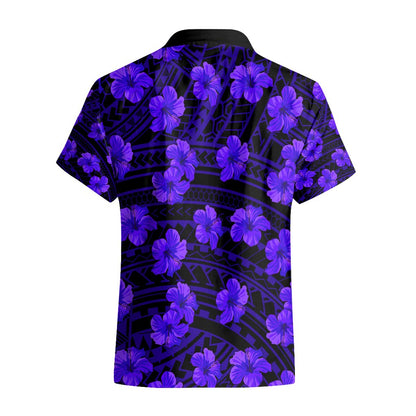 Polynesian Hawaii Style With Hibiscus Hawaiian Shirt Blue