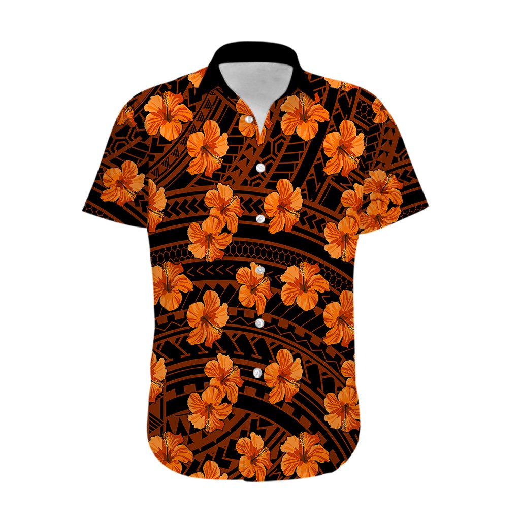 Polynesian Hawaii Style With Hibiscus Hawaiian Shirt Gold