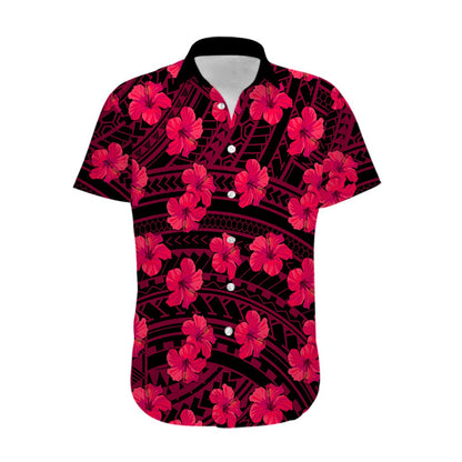 Polynesian Hawaii Style With Hibiscus Hawaiian Shirt Pink