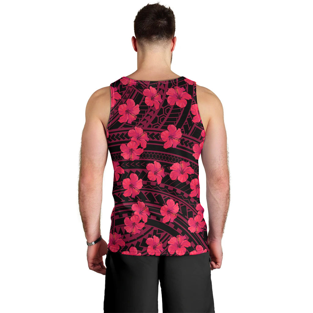 Polynesian Pride Hawaii Style With Hibiscus Men Tank Top Pink