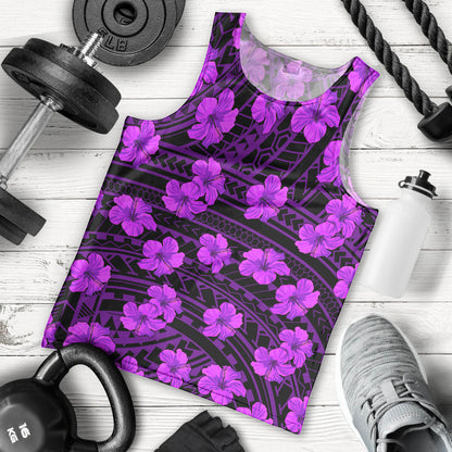 Polynesian Pride Hawaii Style With Hibiscus Men Tank Top Purple