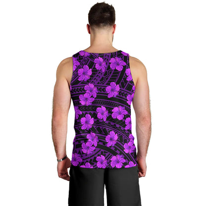 Polynesian Pride Hawaii Style With Hibiscus Men Tank Top Purple