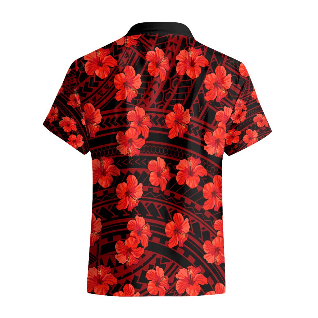 Polynesian Hawaii Style With Hibiscus Hawaiian Shirt Red