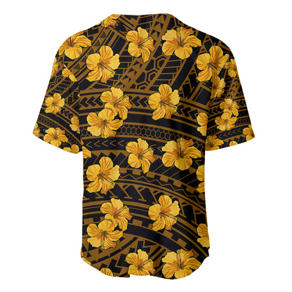 Polynesian Hawaii Style With Hibiscus Baseball Jersey Yellow