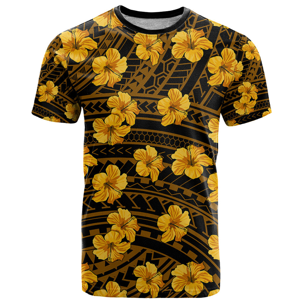 Polynesian Hawaii Style With Hibiscus T Shirt Yellow