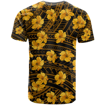 Polynesian Hawaii Style With Hibiscus T Shirt Yellow