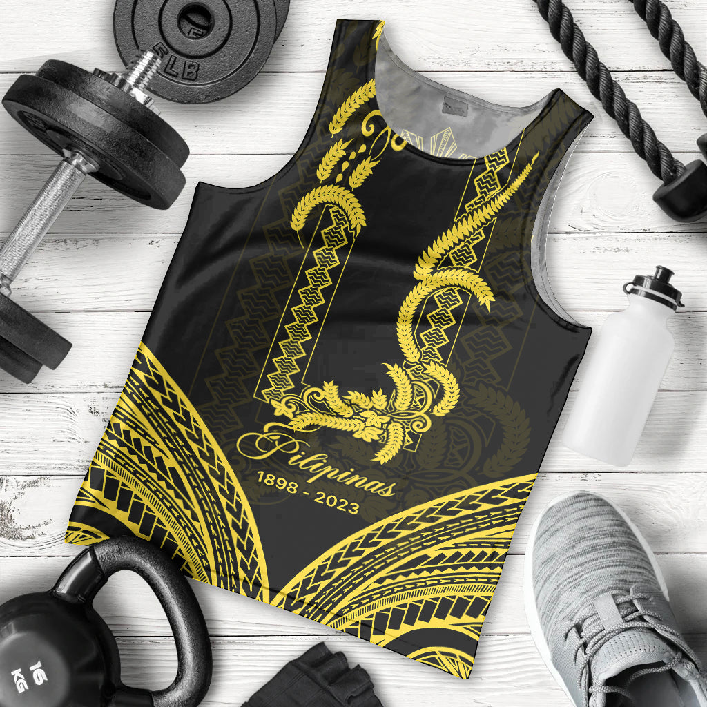 Philippines Independence Day Men Tank Top Pechera With Side Barong Patterns