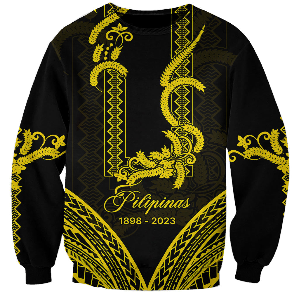 Philippines Independence Day Sweatshirt Pechera With Side Barong Patterns