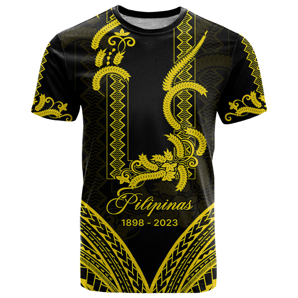 Philippines Independence Day T Shirt Pechera With Side Barong Patterns