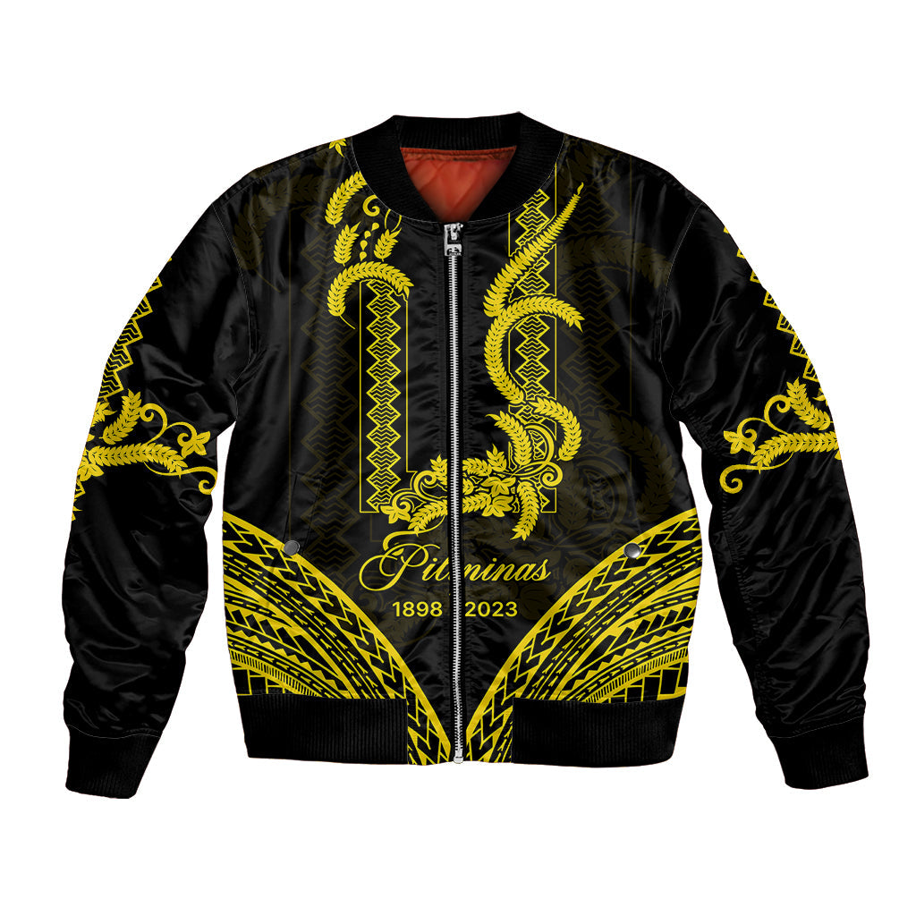 Philippines Independence Day Bomber Jacket Pechera With Side Barong Patterns