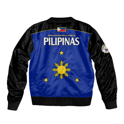 Philippines Concept Home Football Bomber Jacket Pilipinas Flag Black Style 2023