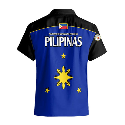 Philippines Concept Home Football Hawaiian Shirt Pilipinas Flag Black Style 2023
