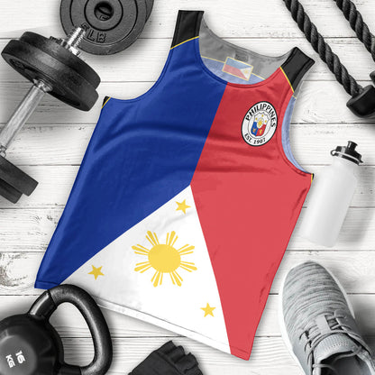 Philippines Concept Home Football Men Tank Top Pilipinas Flag Black Style 2023