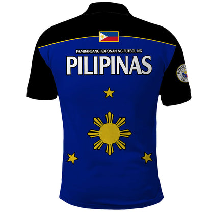 Philippines Concept Home Football Polo Shirt Pilipinas Flag Black Style 2023